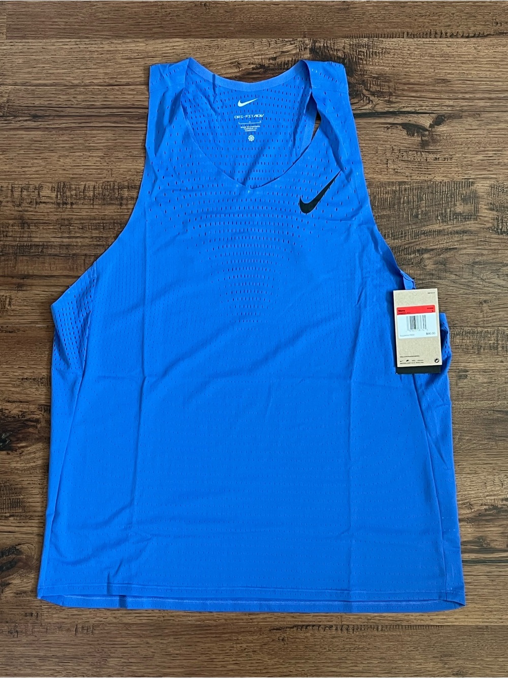 Nike Dri Fit ADV AeroSwift Running Singlet ‘Blue Black’ (size mens L)